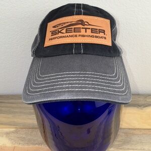 Skeeter Performance Fishing Boats Logo Patch Cap Gray Black Adjustable Size M/L